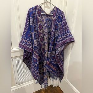 Lucky Brand wool/cotton geometric shawl wrap